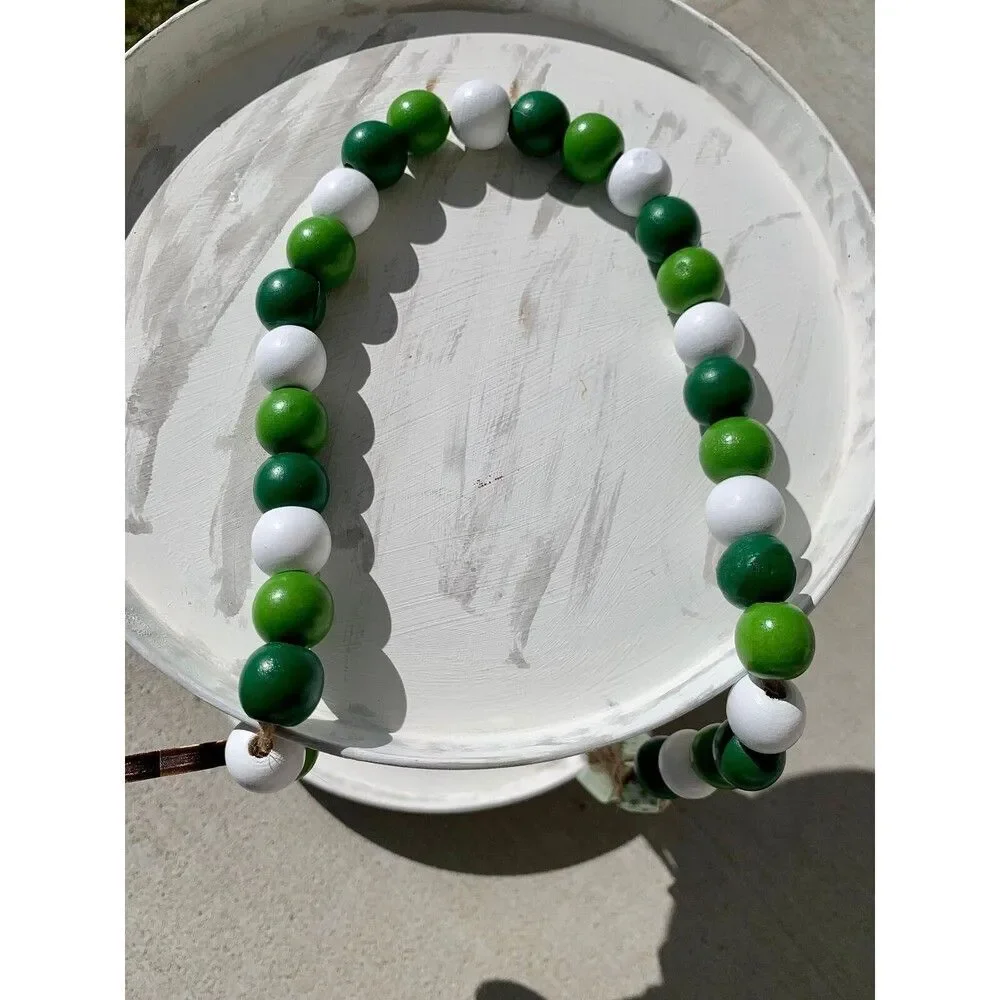 St Patrick’s Day Truck Tiered Tray Decor, St Patrick’s Day Beaded Garland Decor